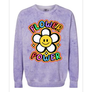 Flower Power Emoji Colorblast Crewneck Sweatshirt