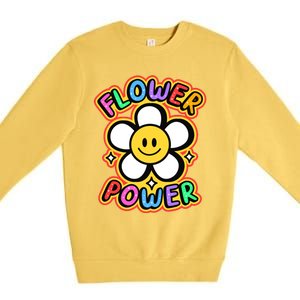 Flower Power Emoji Premium Crewneck Sweatshirt