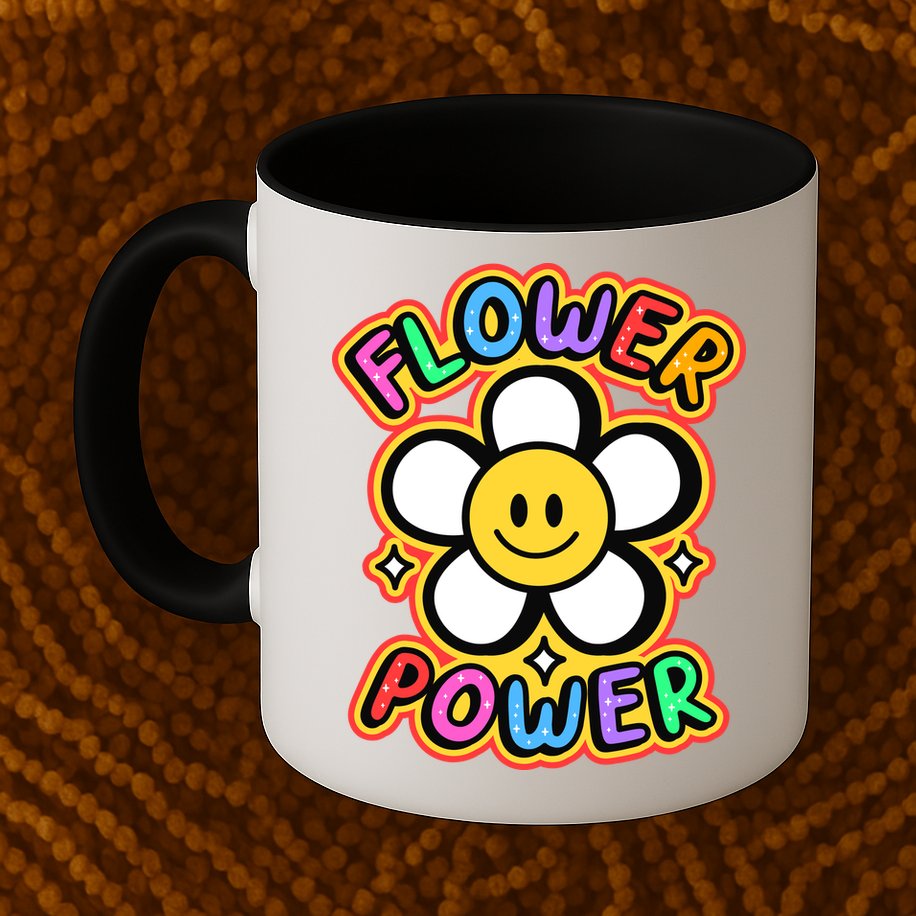 Flower Power Emoji Mug