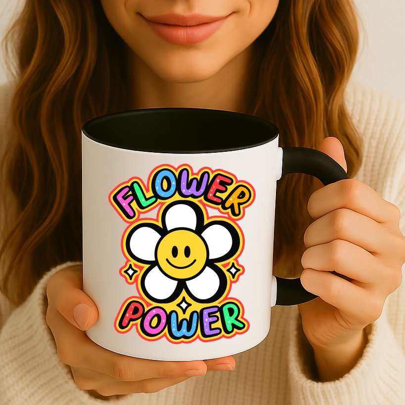Flower Power Emoji Mug