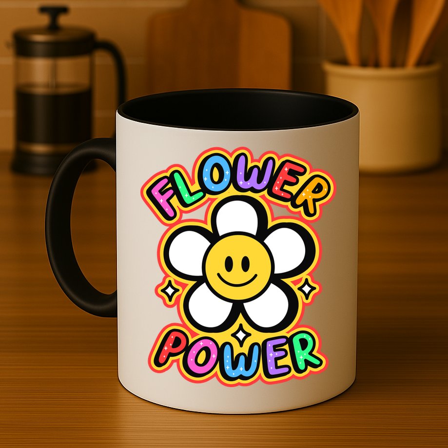 Flower Power Emoji Mug