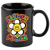 Flower Power Emoji 11oz C Handle Ceramic Mug