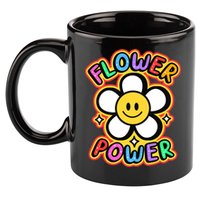 Flower Power Emoji 11oz C Handle Ceramic Mug