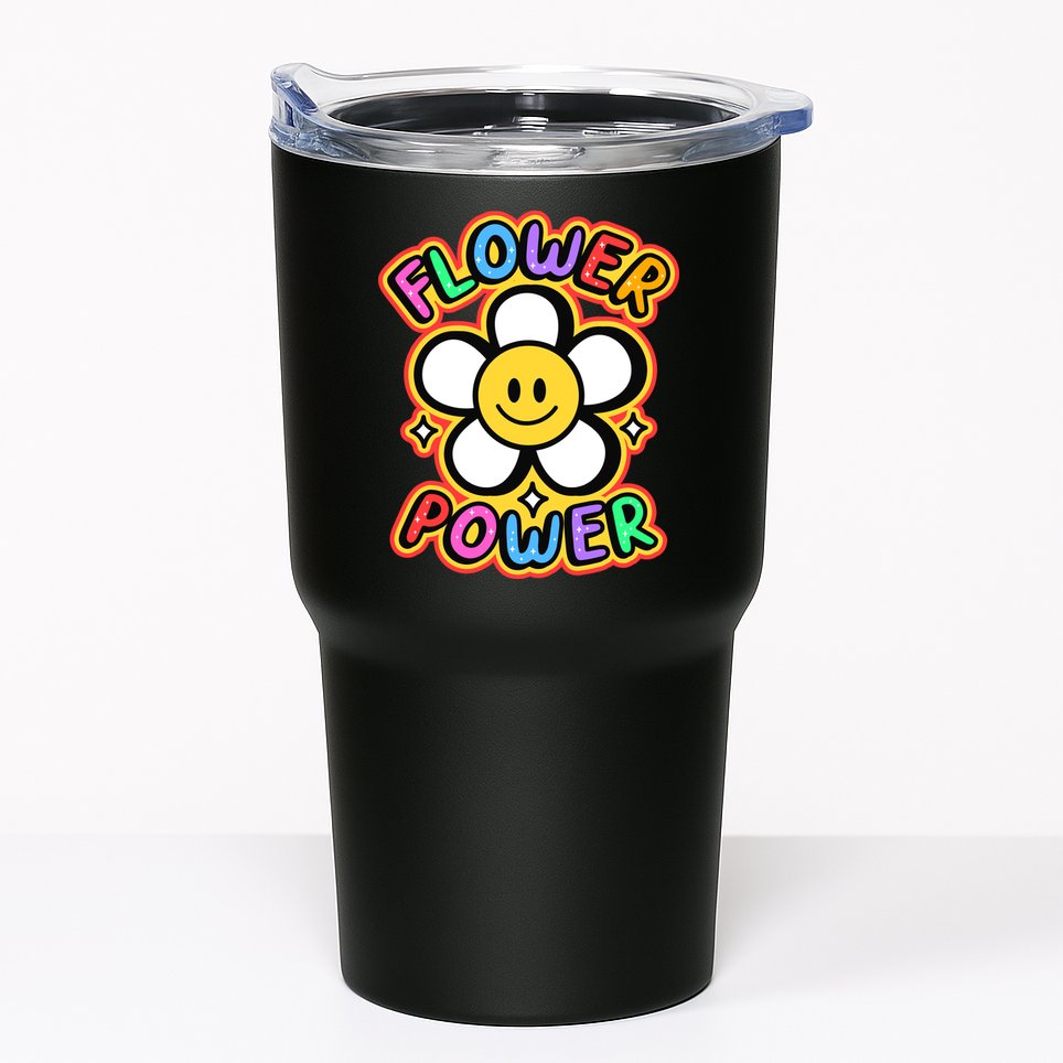 Flower Power Emoji Tumbler