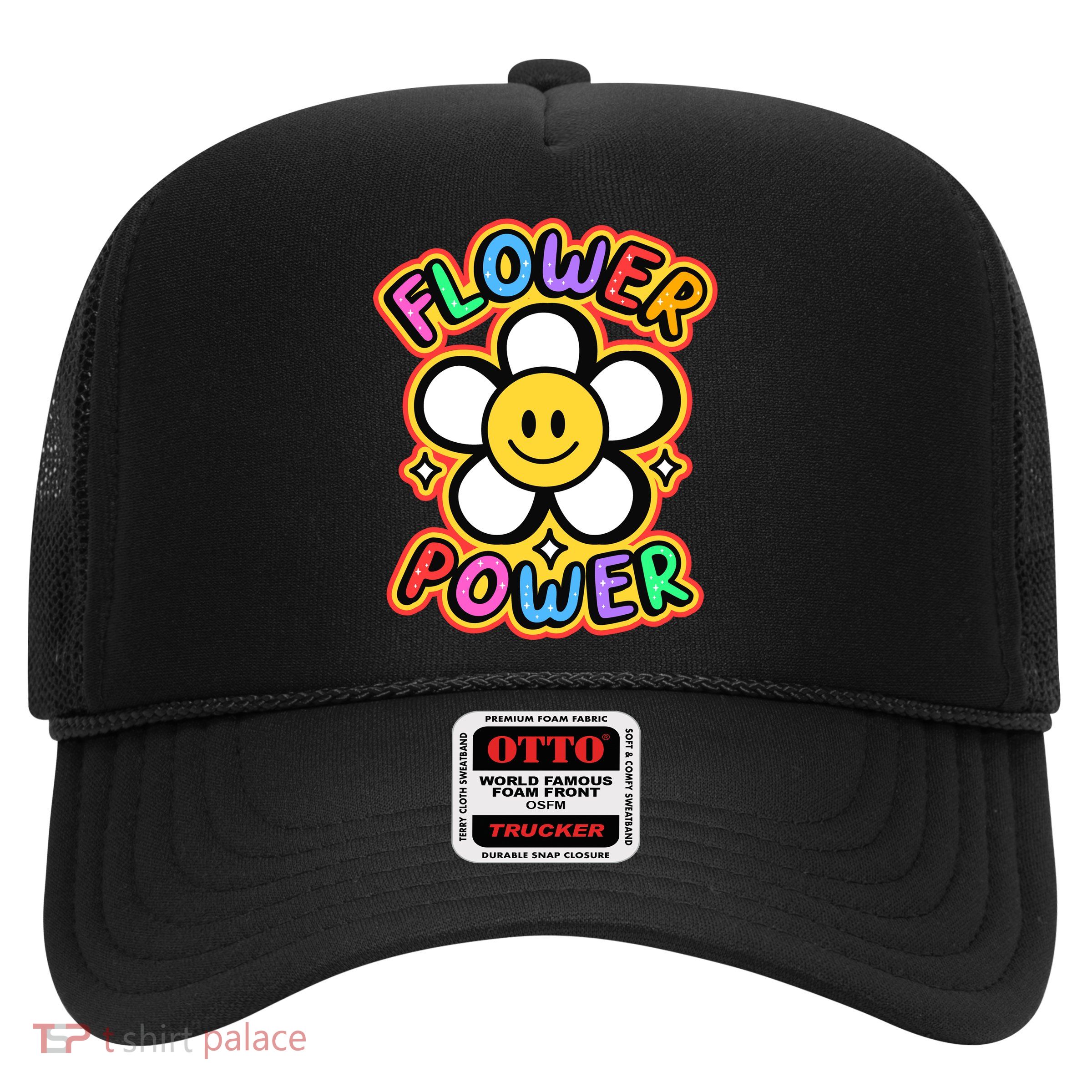 Flower Power Emoji Trucker Hat