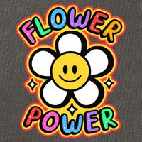 Flower Power Emoji Cotton Canvas Backpack