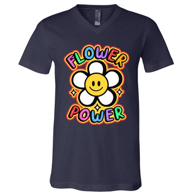 Flower Power Emoji V-Neck T-Shirt