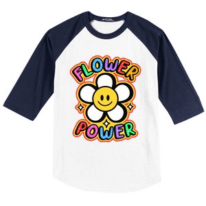 Flower Power Emoji Baseball Sleeve Shirt