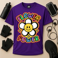 Flower Power Emoji Cooling Performance Crew T-Shirt
