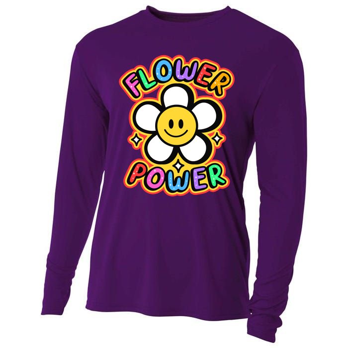 Flower Power Emoji Cooling Performance Long Sleeve Crew