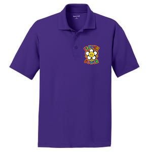 Flower Power Emoji PosiCharge RacerMesh Polo