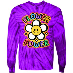 Flower Power Emoji Tie-Dye Long Sleeve Shirt