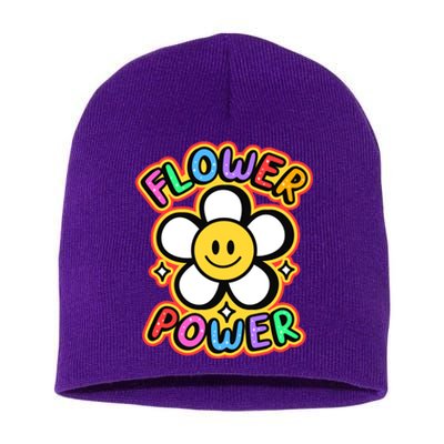 Flower Power Emoji Short Acrylic Beanie