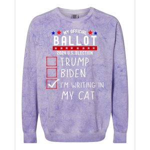 Funny Presidential Election 2024 Sign Vote Cat Lover Owner Colorblast Crewneck Sweatshirt