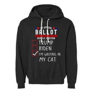 Funny Presidential Election 2024 Sign Vote Cat Lover Owner Garment-Dyed Fleece Hoodie