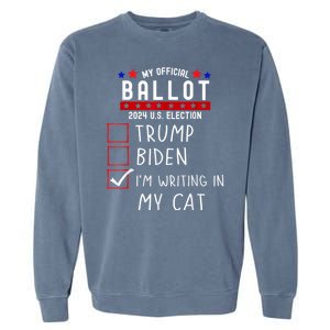 Funny Presidential Election 2024 Sign Vote Cat Lover Owner Garment-Dyed Sweatshirt