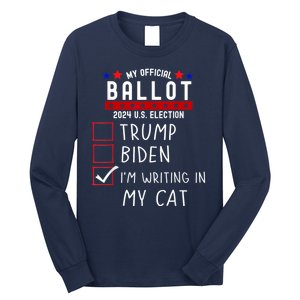 Funny Presidential Election 2024 Sign Vote Cat Lover Owner Long Sleeve Shirt