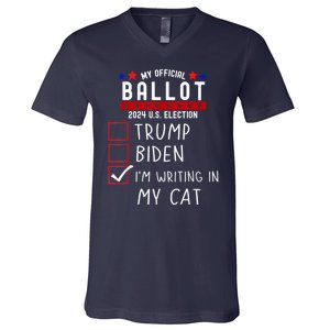 Funny Presidential Election 2024 Sign Vote Cat Lover Owner V-Neck T-Shirt