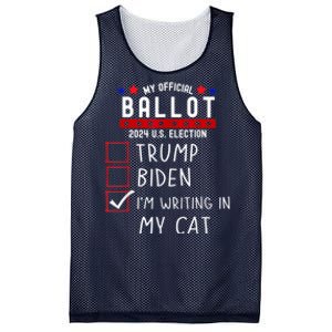 Funny Presidential Election 2024 Sign Vote Cat Lover Owner Mesh Reversible Basketball Jersey Tank