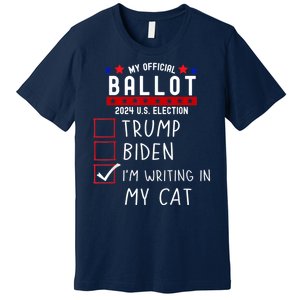 Funny Presidential Election 2024 Sign Vote Cat Lover Owner Premium T-Shirt