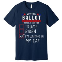 Funny Presidential Election 2024 Sign Vote Cat Lover Owner Premium T-Shirt