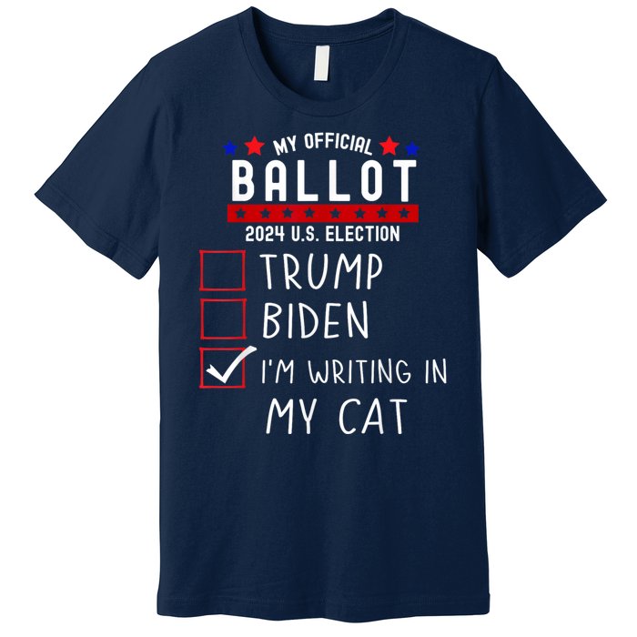 Funny Presidential Election 2024 Sign Vote Cat Lover Owner Premium T-Shirt