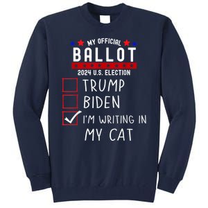 Funny Presidential Election 2024 Sign Vote Cat Lover Owner Tall Sweatshirt