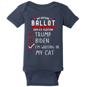 Funny Presidential Election 2024 Sign Vote Cat Lover Owner Baby Bodysuit