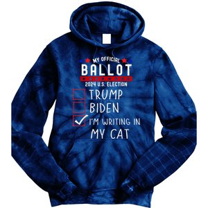 Funny Presidential Election 2024 Sign Vote Cat Lover Owner Tie Dye Hoodie