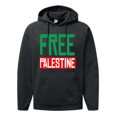 Free Palestine End Israel Performance Fleece Hoodie