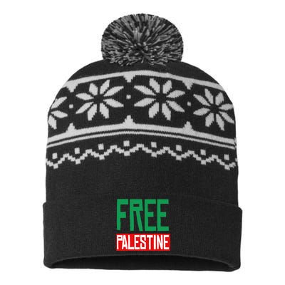 Free Palestine End Israel USA-Made Snowflake Beanie