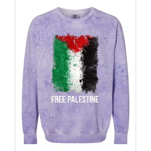 Free Palestine Free Palestine Flag Support Ghaza Peace Colorblast Crewneck Sweatshirt