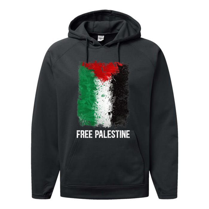 Free Palestine Free Palestine Flag Support Ghaza Peace Performance Fleece Hoodie