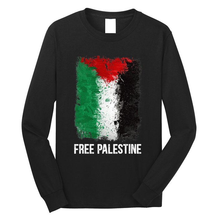 Free Palestine Free Palestine Flag Support Ghaza Peace Long Sleeve Shirt