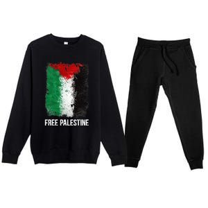 Free Palestine Free Palestine Flag Support Ghaza Peace Premium Crewneck Sweatsuit Set