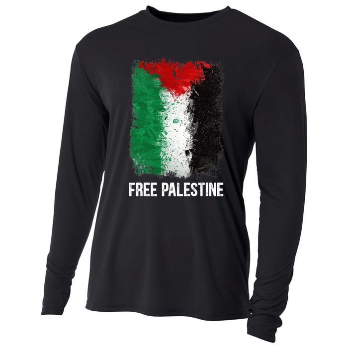 Free Palestine Free Palestine Flag Support Ghaza Peace Cooling Performance Long Sleeve Crew