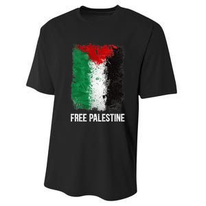 Free Palestine Free Palestine Flag Support Ghaza Peace Performance Sprint T-Shirt