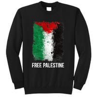 Free Palestine Free Palestine Flag Support Ghaza Peace Tall Sweatshirt