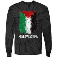 Free Palestine Free Palestine Flag Support Ghaza Peace Tie-Dye Long Sleeve Shirt