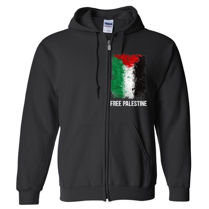 Free Palestine Free Palestine Flag Support Ghaza Peace Full Zip Hoodie