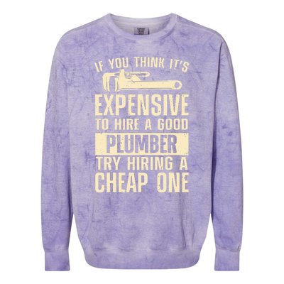 Funny Plumber For Wo Steamfitter Pipefitter Plumbing Colorblast Crewneck Sweatshirt