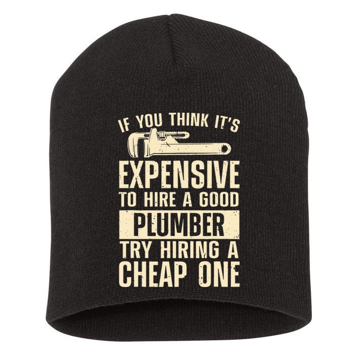 Funny Plumber For Wo Steamfitter Pipefitter Plumbing Short Acrylic Beanie