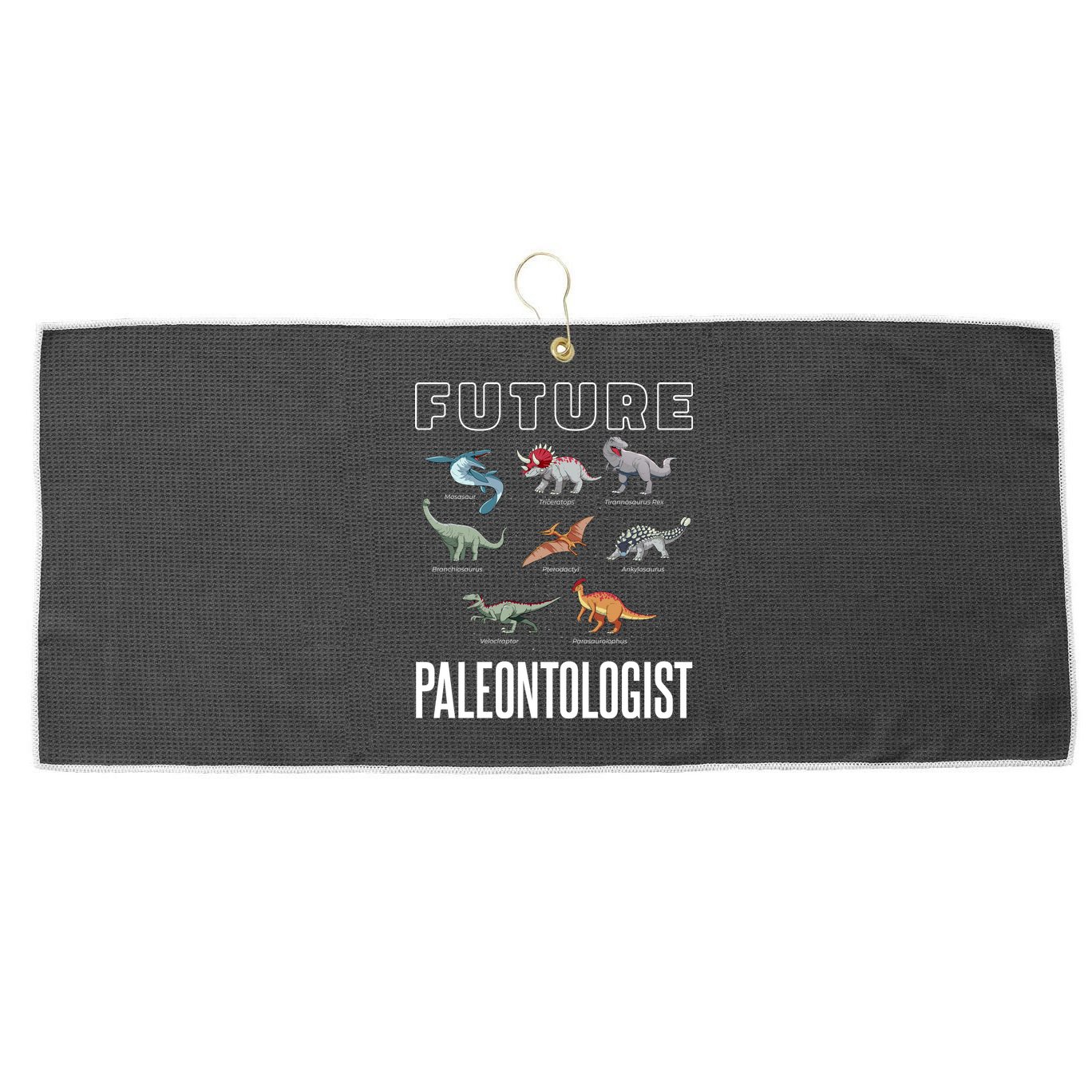 Future Paleontologist Large Microfiber Waffle Golf Towel