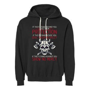 Family Protection Fighter Valhalla Odin Nordic Viking Garment-Dyed Fleece Hoodie