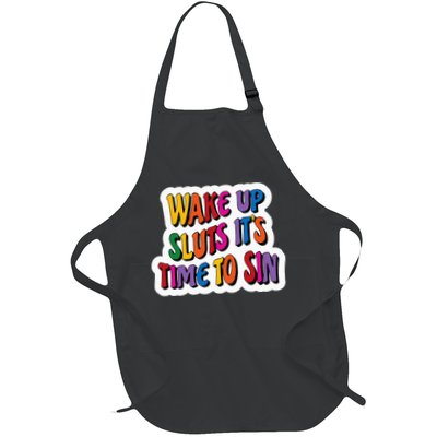 Funny PRIDE Flag Adult Wake up Sluts it's time to Sin Apron
