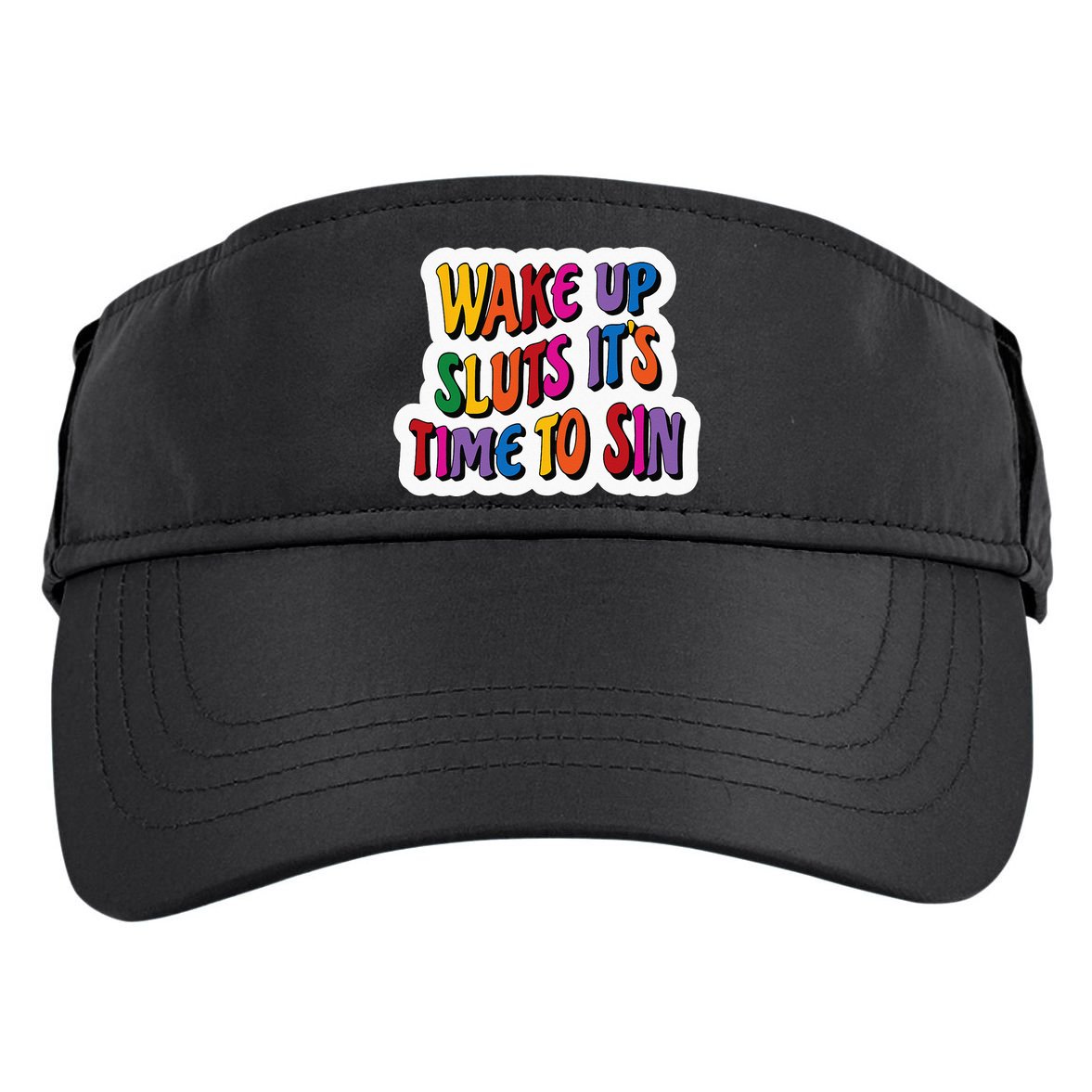 Funny PRIDE Flag Adult Wake up Sluts it's time to Sin Adult Drive Performance Visor