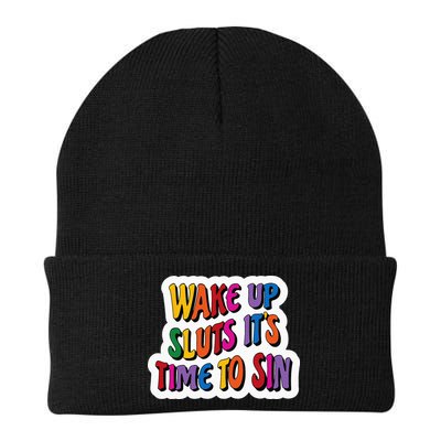 Funny PRIDE Flag Adult Wake up Sluts it's time to Sin Beanie