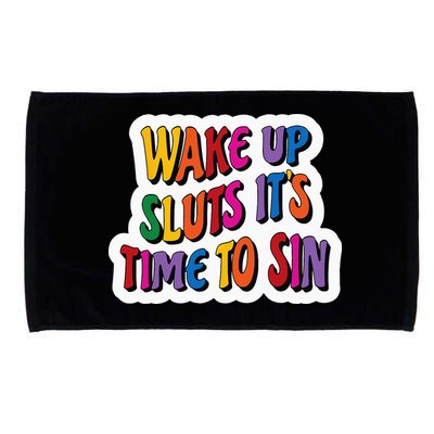 Funny PRIDE Flag Adult Wake up Sluts it's time to Sin Microfiber Hand Towel