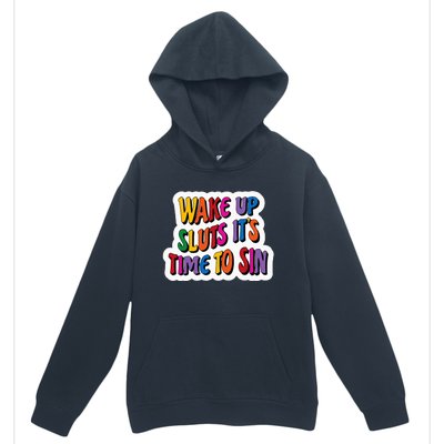 Funny PRIDE Flag Adult Wake up Sluts it's time to Sin Urban Pullover Hoodie