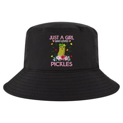 Funny Pickle For Women Just A Girl Who Loves Pickles Cool Comfort Performance Bucket Hat